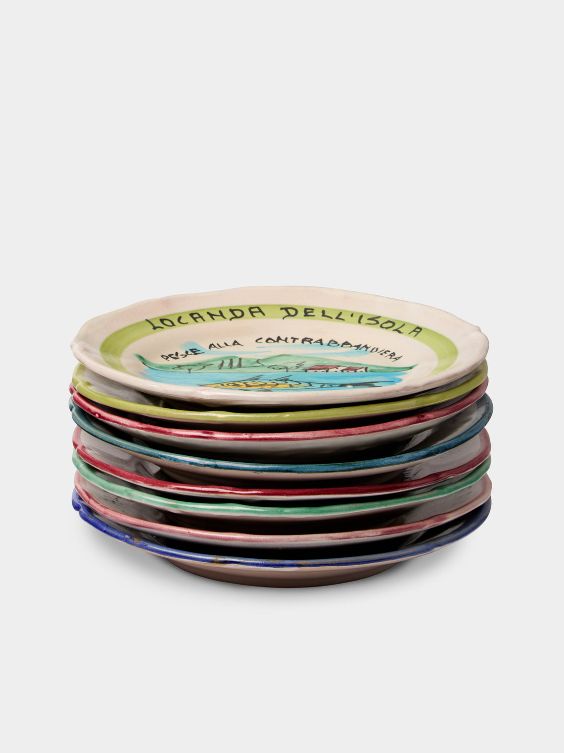Antique and Vintage - Mid-Century Italian Ceramic Restaurant Plates (Set of 8) -  - ABASK
