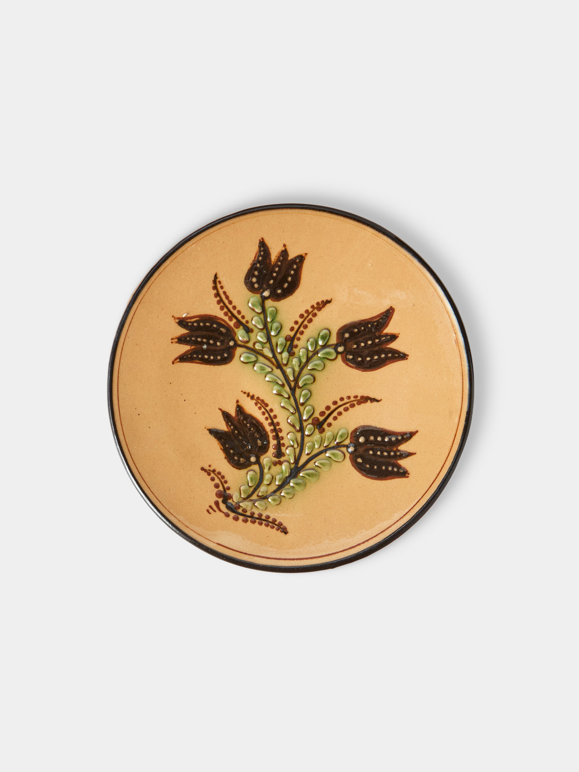 Poterie d’Évires - Animals Hand-Painted Ceramic Plates – 5.5in/14cm (Set of 4) - Cream - ABASK