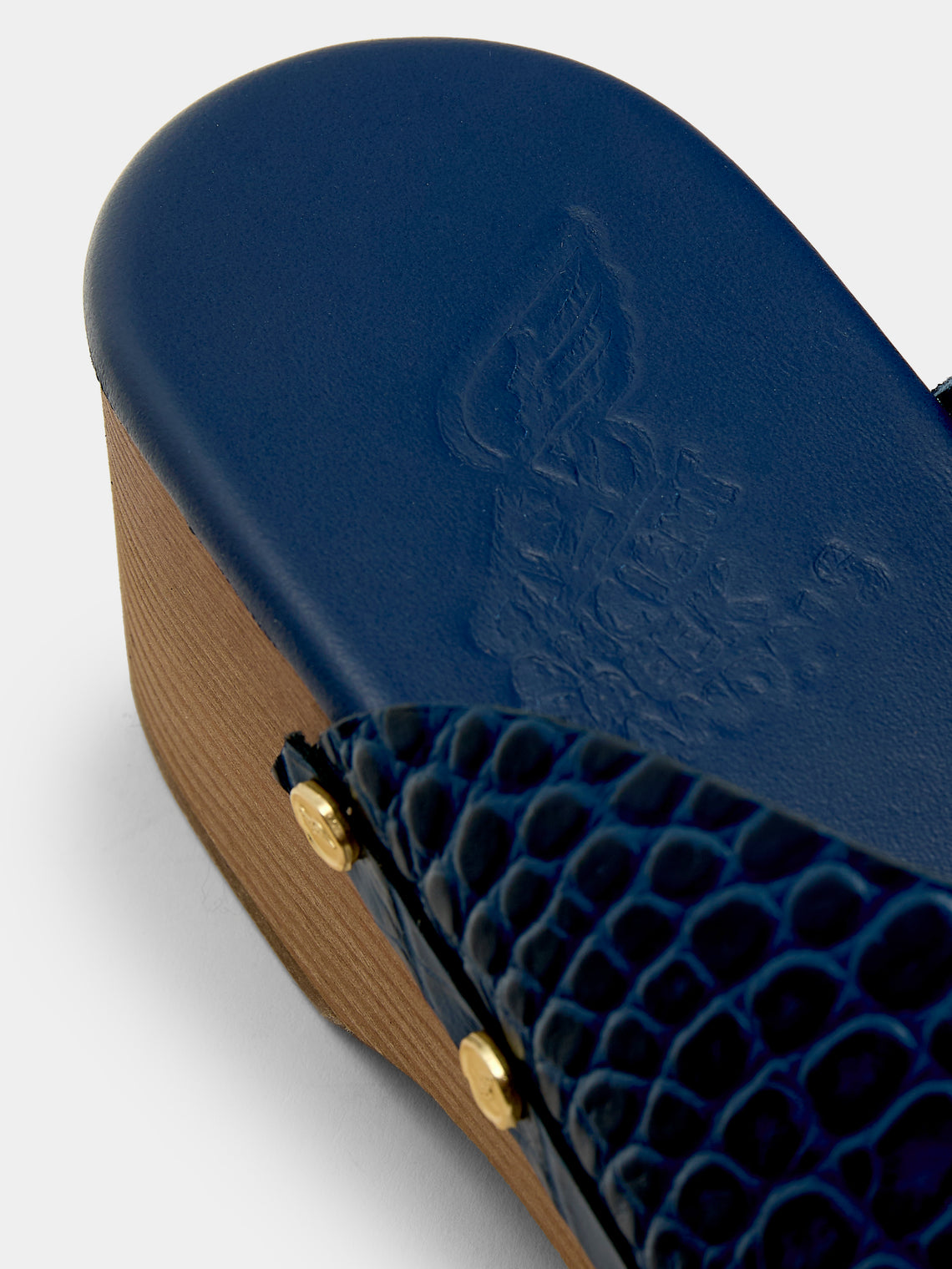 Ancient Greek Sandals - Natali Leather Clogs | Size: 37 - Navy - ABASK