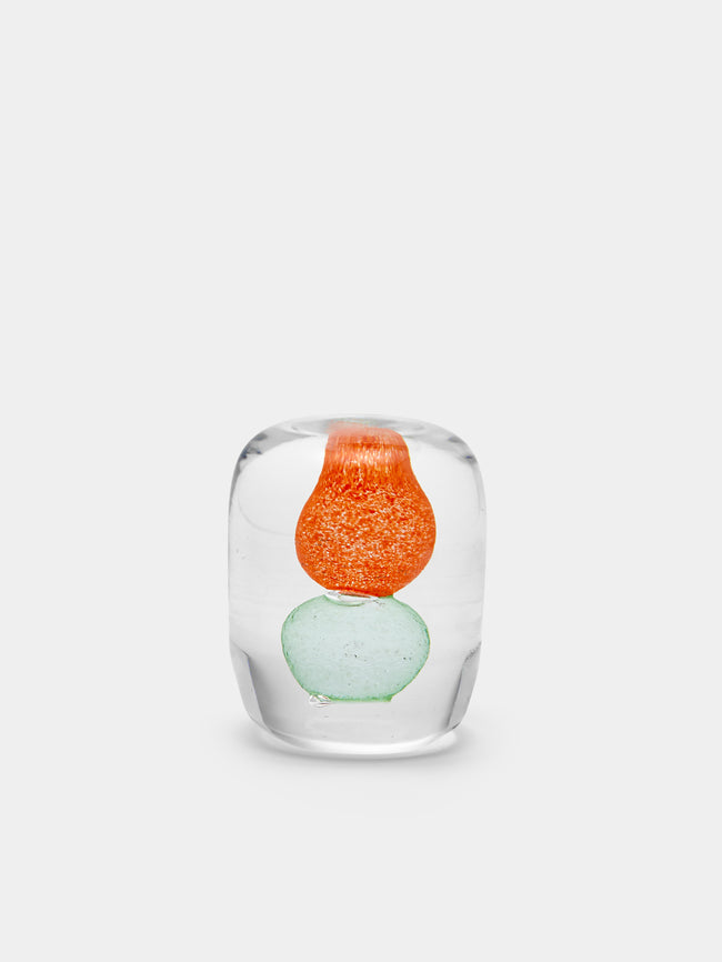 Gather - Hand-Blown Glass Paperweight - Orange - ABASK - 