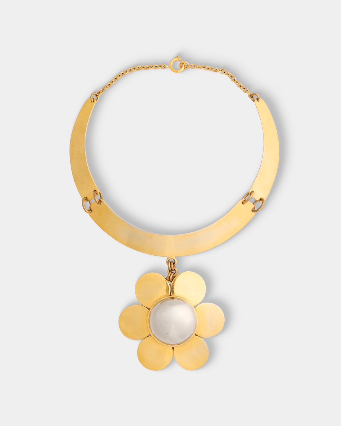 Mahnaz Collection - Women's Vintage 1975 Pierre Cardin French Gold-Tone and Silver-Tone Flower Necklace - Gold - ABASK - 
