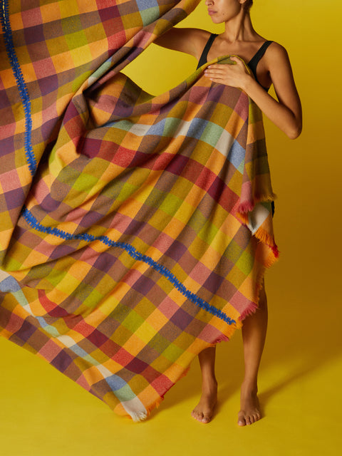 The Elder Statesman - Plaid Cashmere Blanket -  - ABASK