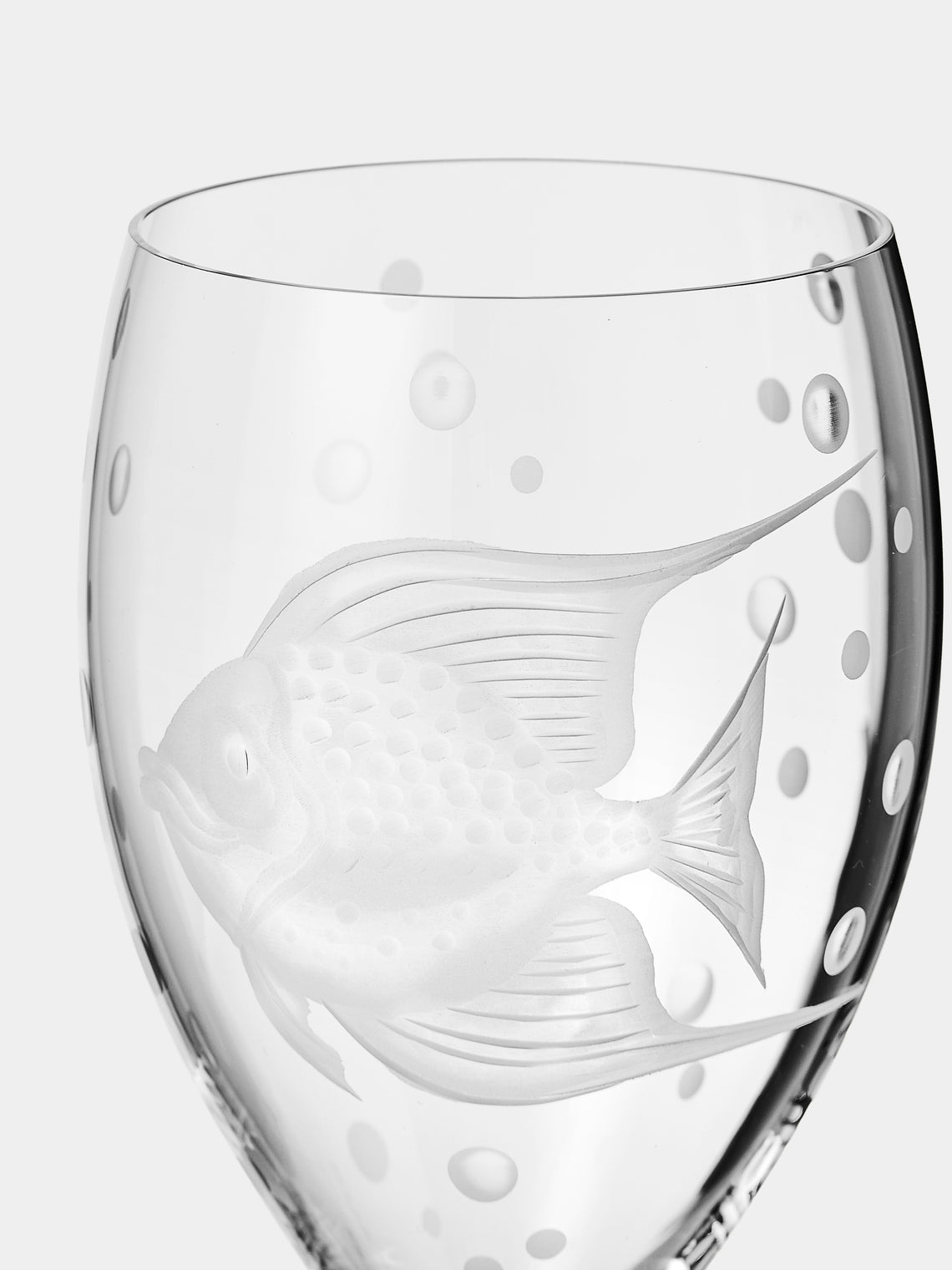 Artel - Sea Life Hand-Engraved Crystal Wine Glasses (Set of 6) - Clear - ABASK