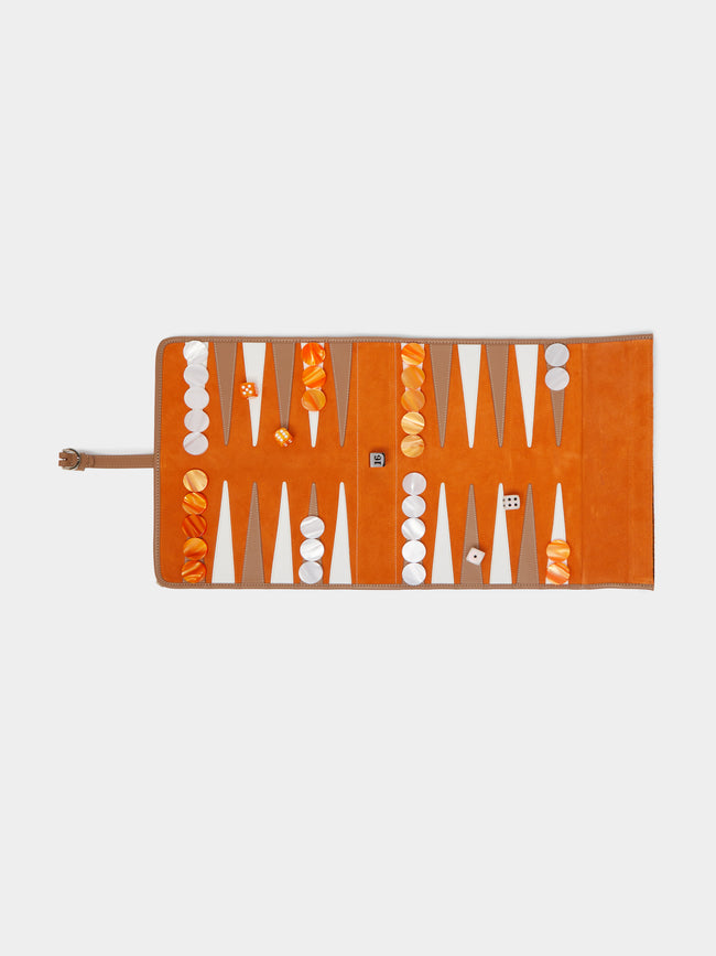 Hector Saxe - Leather Travel Backgammon Set -  - ABASK - 
