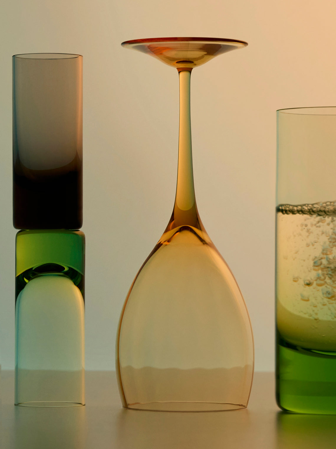 Moser - Optic Hand-Blown Crystal White Wine Glasses (Set of 2) - Yellow - ABASK