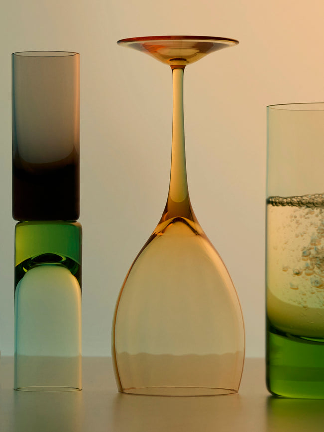 Moser - Optic Hand-Blown Crystal White Wine Glasses (Set of 2) - Yellow - ABASK