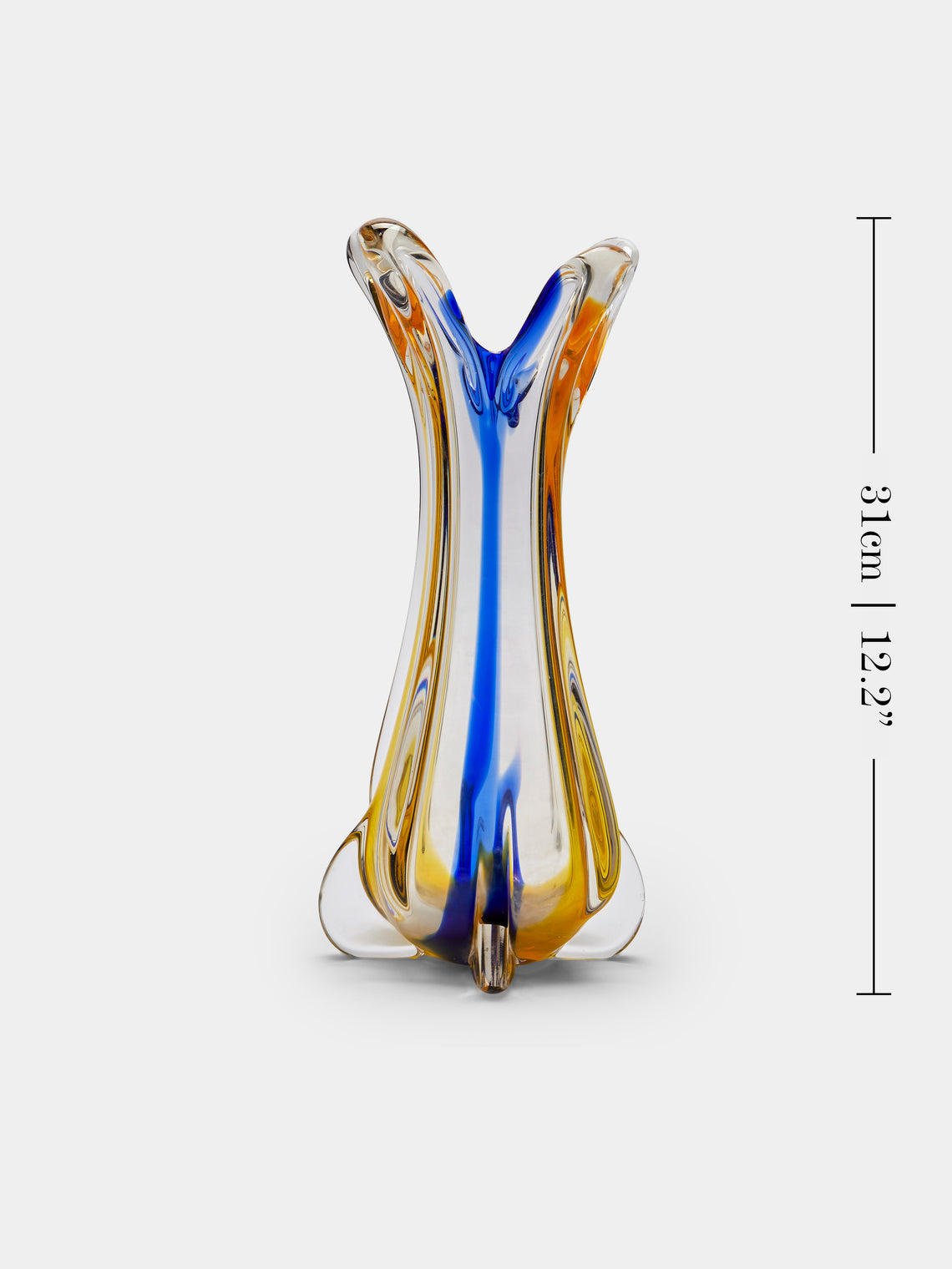 Antique and Vintage - Mid-Century Glass Vase - Blue - ABASK