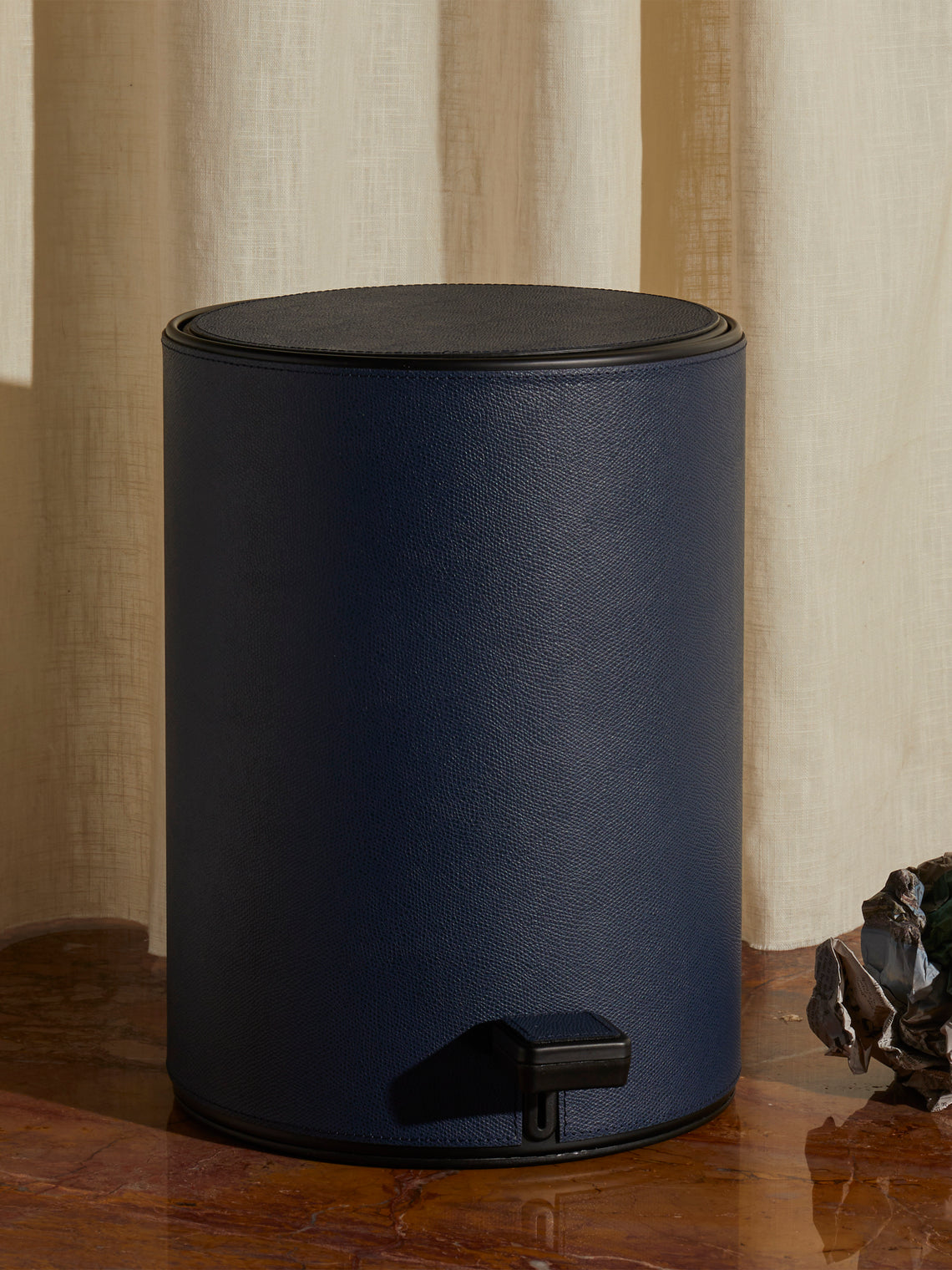 Giobagnara - Jazz Leather Pedal Bin - Navy - ABASK