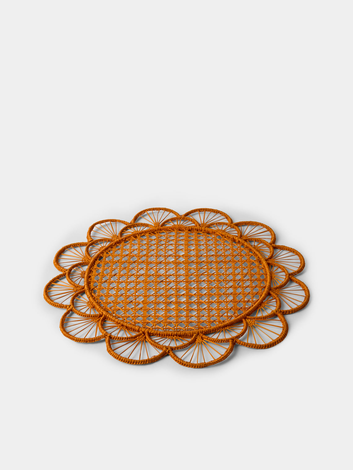 CasaLatina - Margarita Handwoven Iraca Palm Placemats (Set of 4) - Orange - ABASK