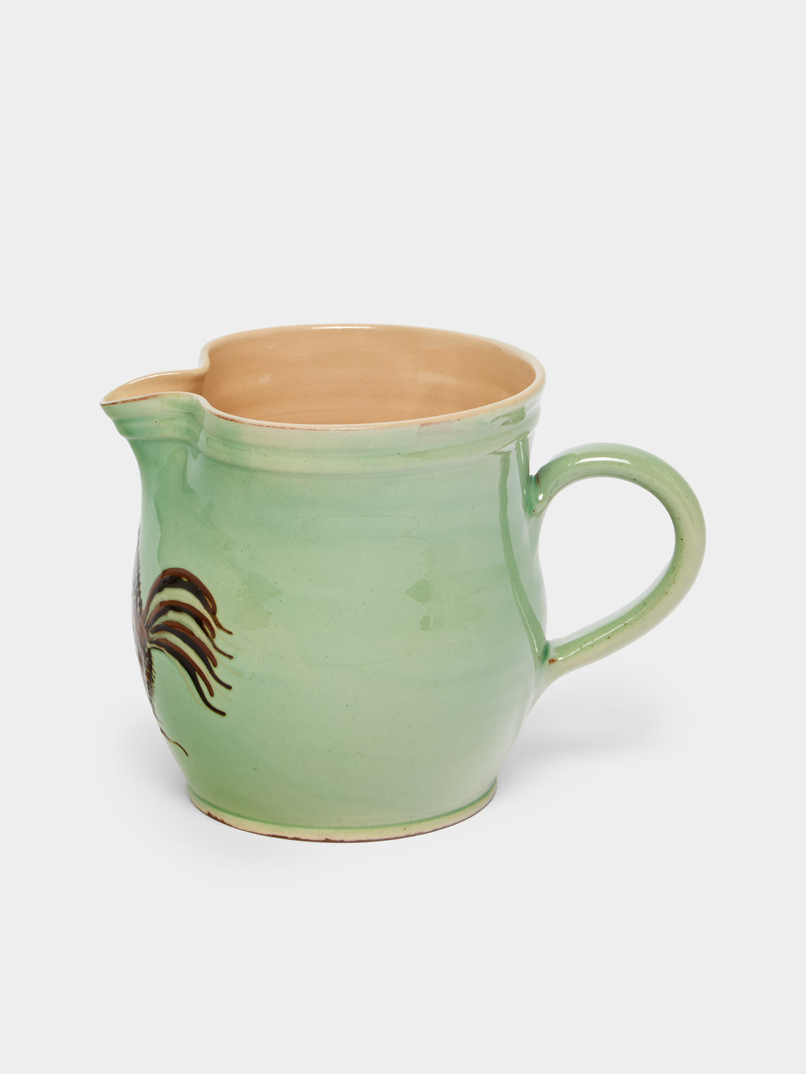 Poterie d’Évires - Chickens Hand-Painted Ceramic Rounded Jug -  - ABASK