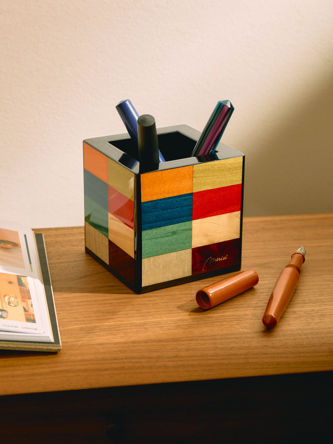 Morici - Venezia Rialto Wood Inlay Pen Holder -  - ABASK
