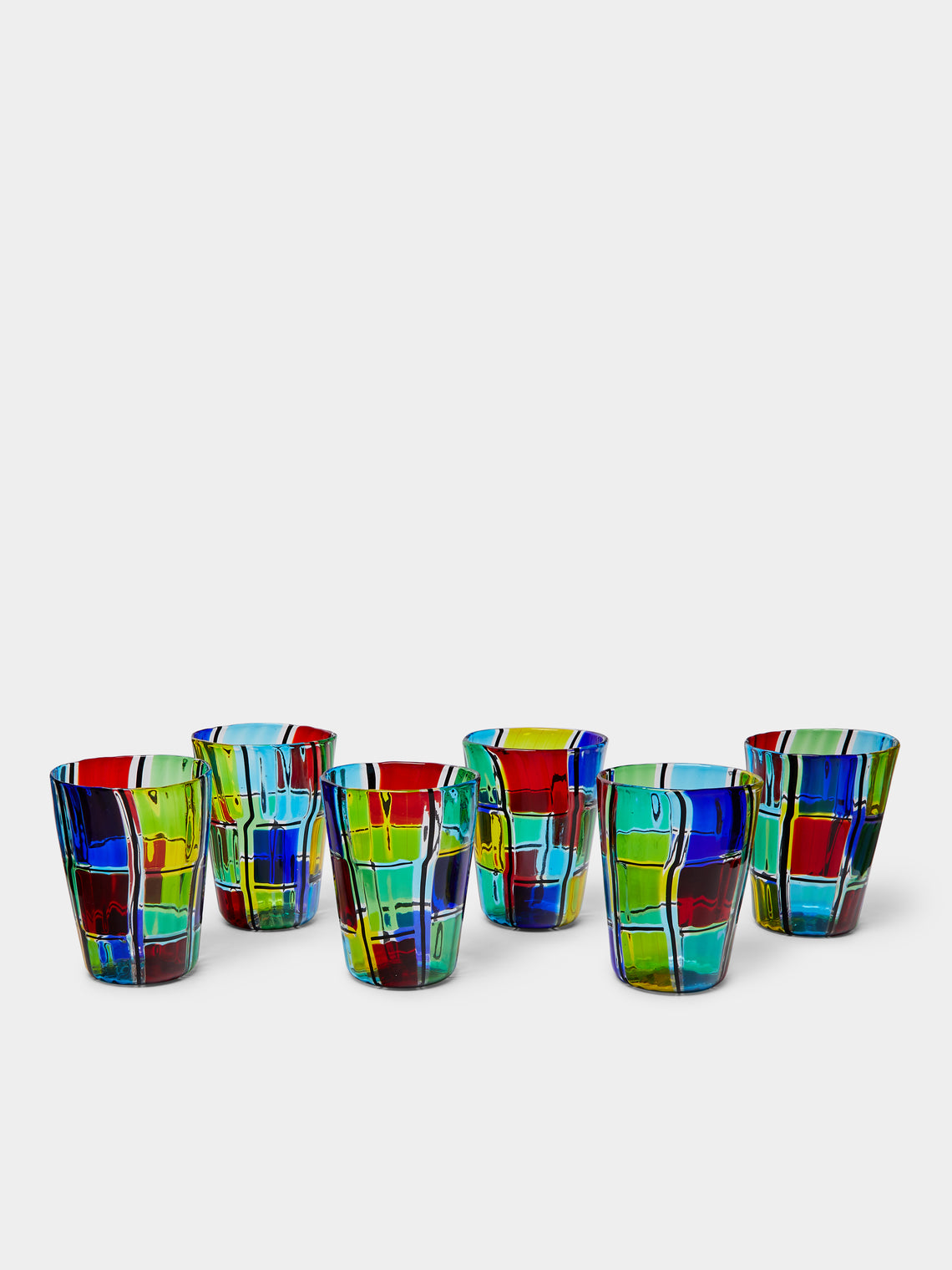 F&M Ballarin - Carnevale Hand-Blown Murano Glass Tumblers (Set of 6) -  - ABASK 
