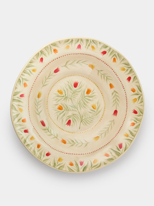 Rosanna Corfe - Tulips Hand-Painted Ceramic Fruit Bowl - Cream - ABASK