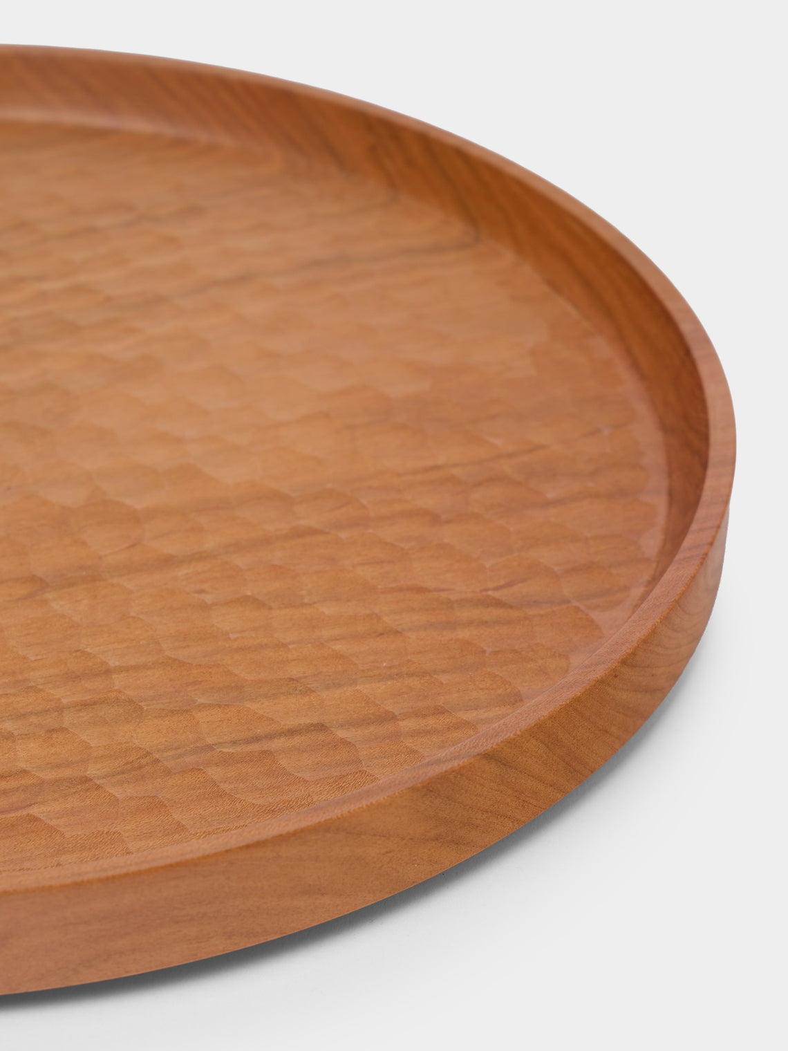 Thursday Furniture - Hand-Turned Cherry Carved Platter - Brown - ABASK