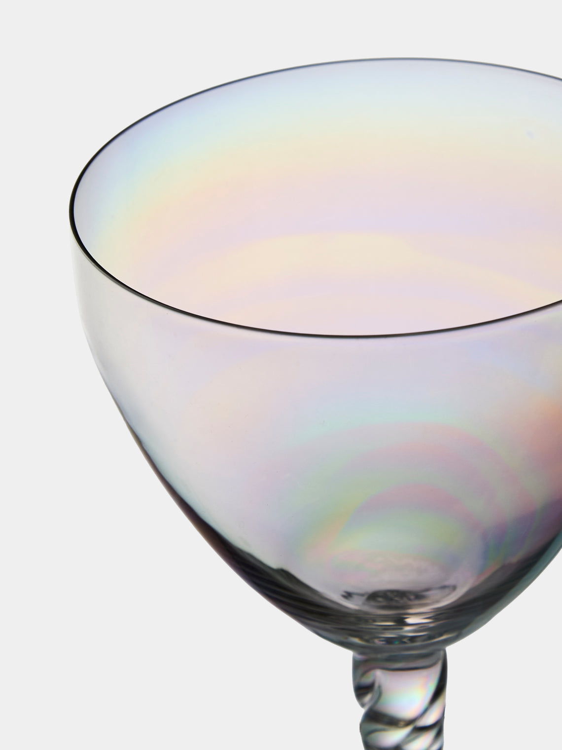 Antique and Vintage - 1950s Pearlescent White Wine Glasses (Set of 6) - Clear - ABASK
