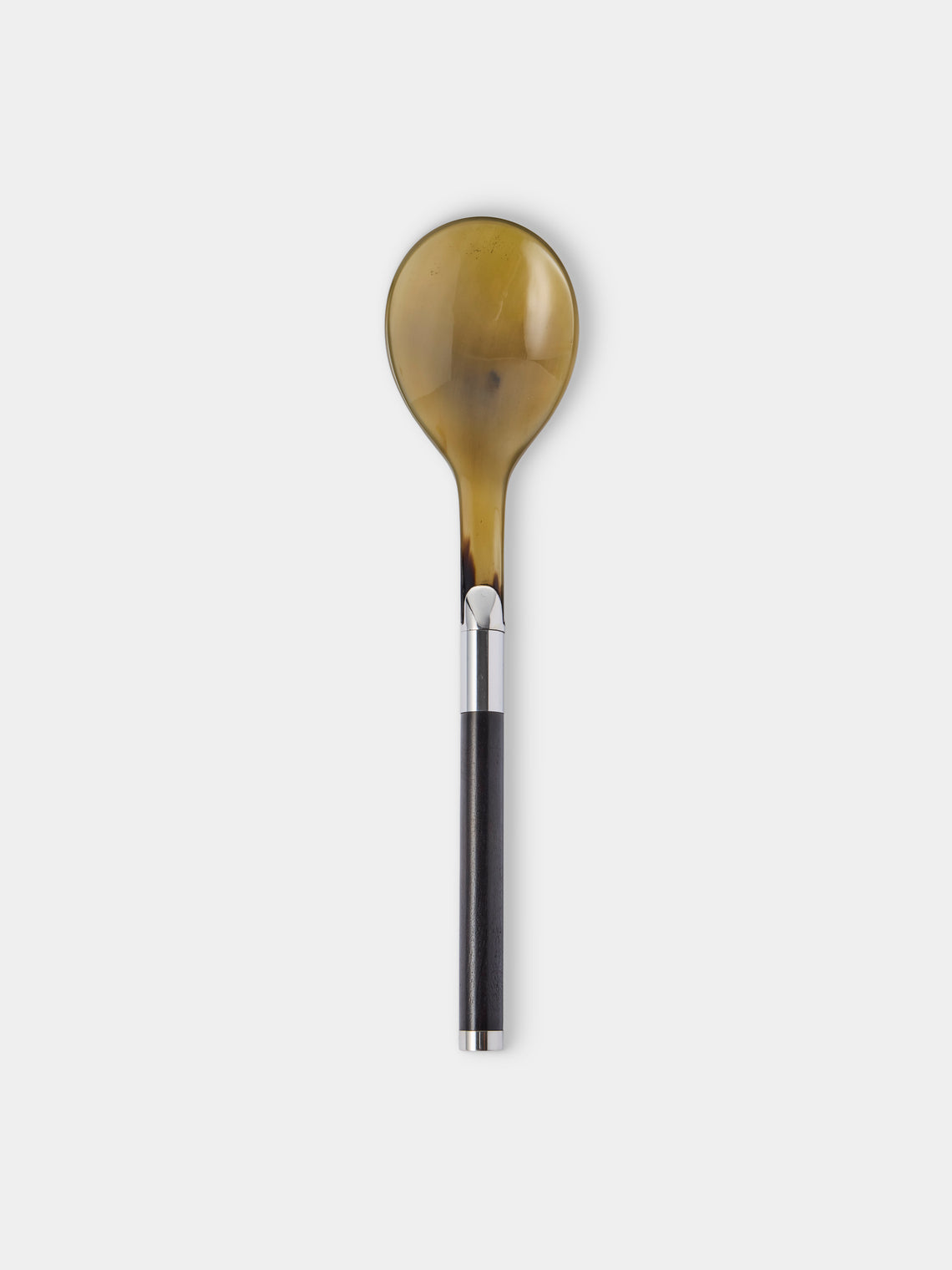 San Lorenzo - 1981 Afra and Tobia Scarpa Sterling Silver, Ebony and Horn Salad Servers (Set of 2) - Silver - ABASK