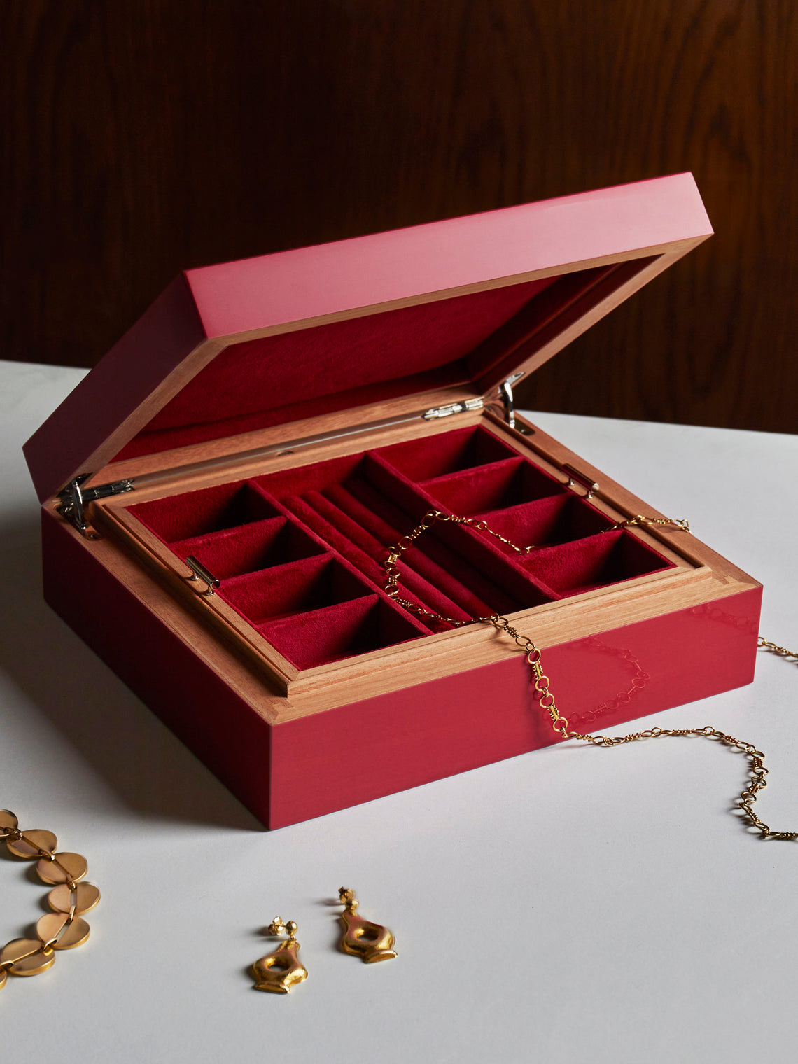 Elie Bleu - Fruit Sycamore Jewelry and Watch Box - Pink - ABASK