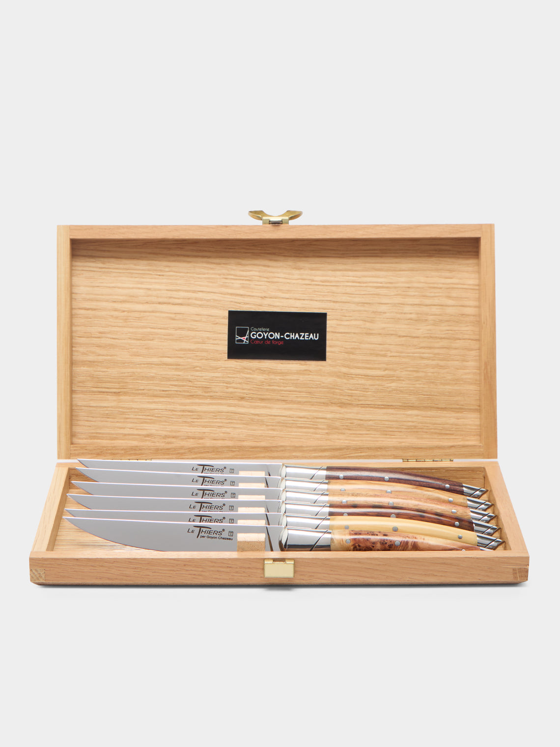 Goyon-Chazeau - Le Thiers Prestige Assorted Wood Steak Knives (Set of 6) -  - ABASK