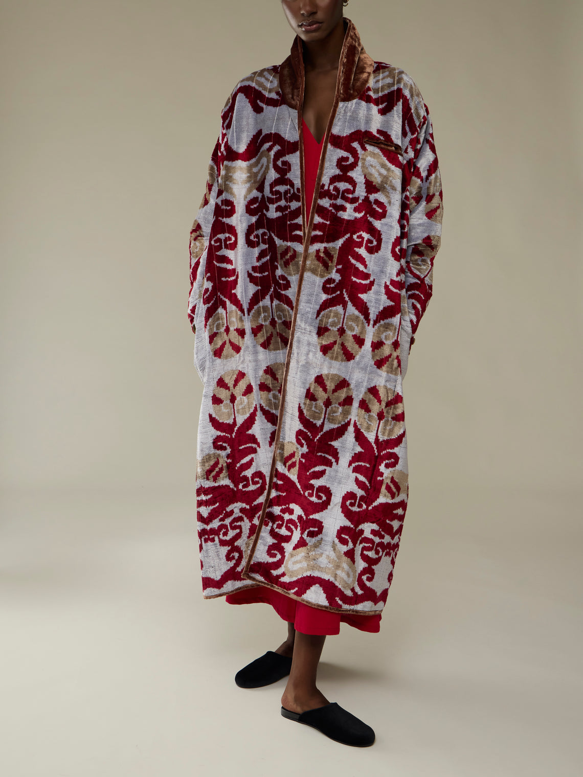 Nazzy Beglari - Hand-Loomed Ikat Silk and Cotton Reversible Robe | One Size -  - ABASK