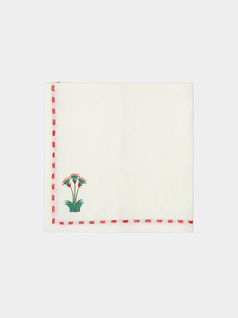 Anut - Sacred Nile Hand-Embroidered Linen Napkins (Set of 4) -  - ABASK - 