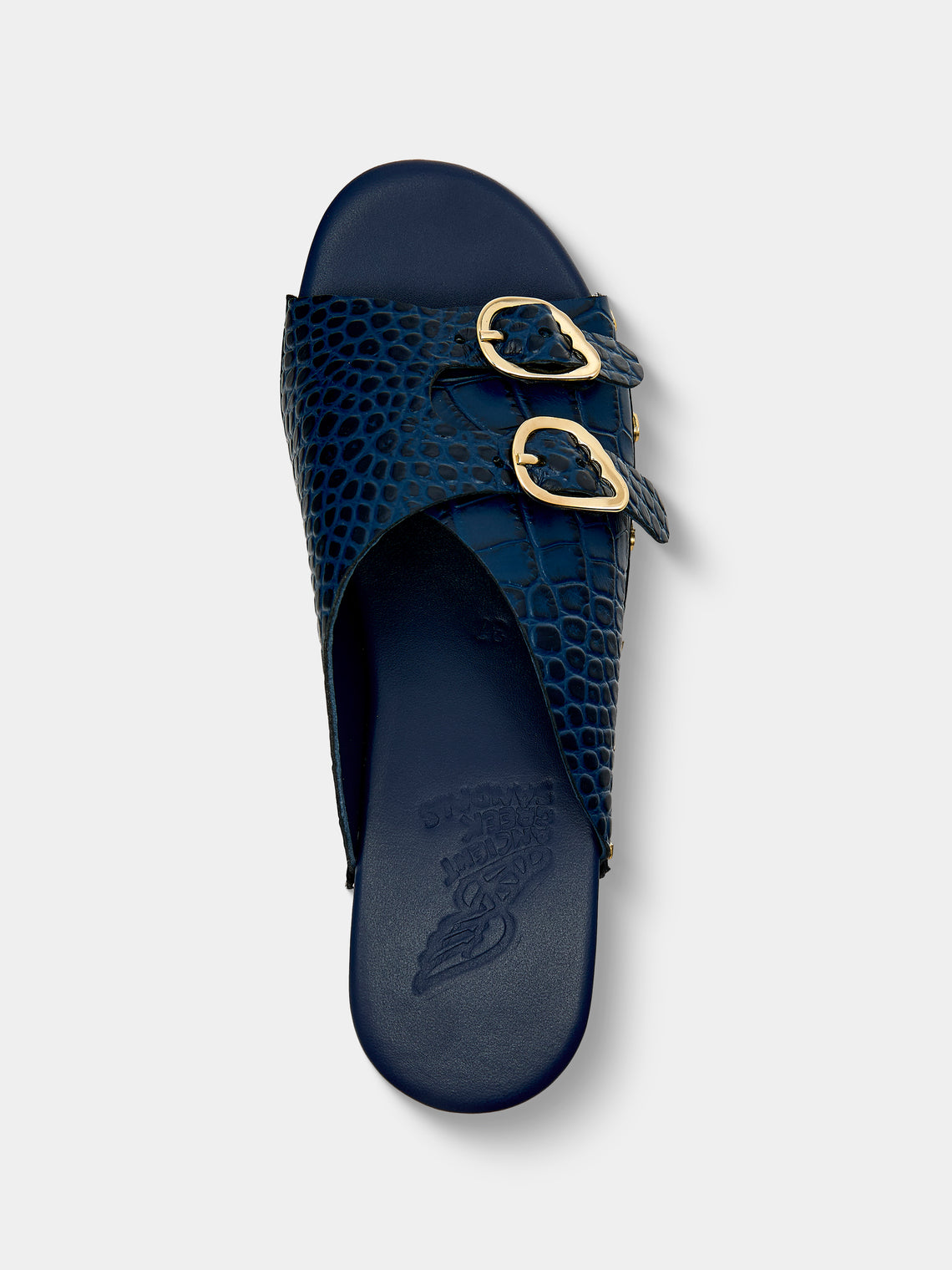 Ancient Greek Sandals - Natali Leather Clogs | Size: 37 - Navy - ABASK