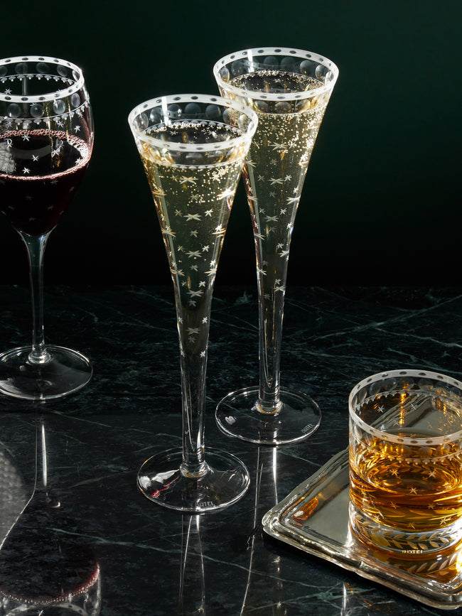 Artel - Staro Hand-Engraved Crystal Champagne Glasses (Set of 6) -  - ABASK