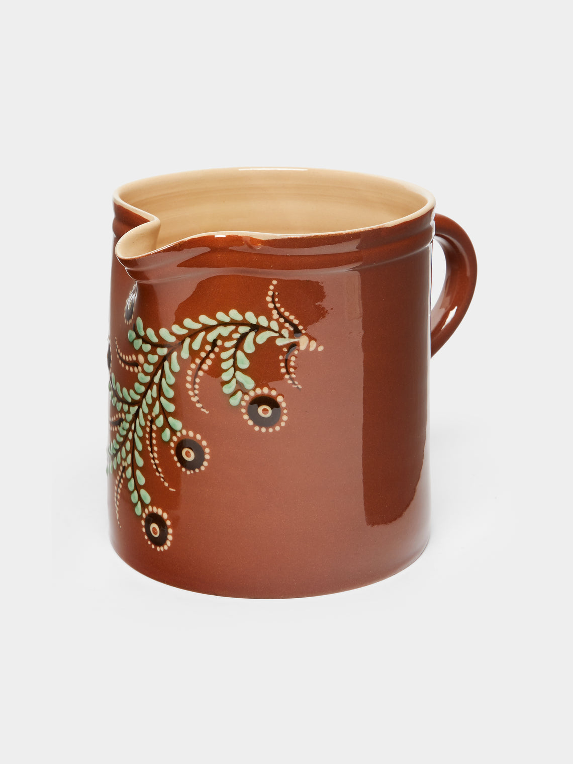 Poterie d’Évires - Flowers Hand-Painted Ceramic Straight-Edge Jug -  - ABASK - 