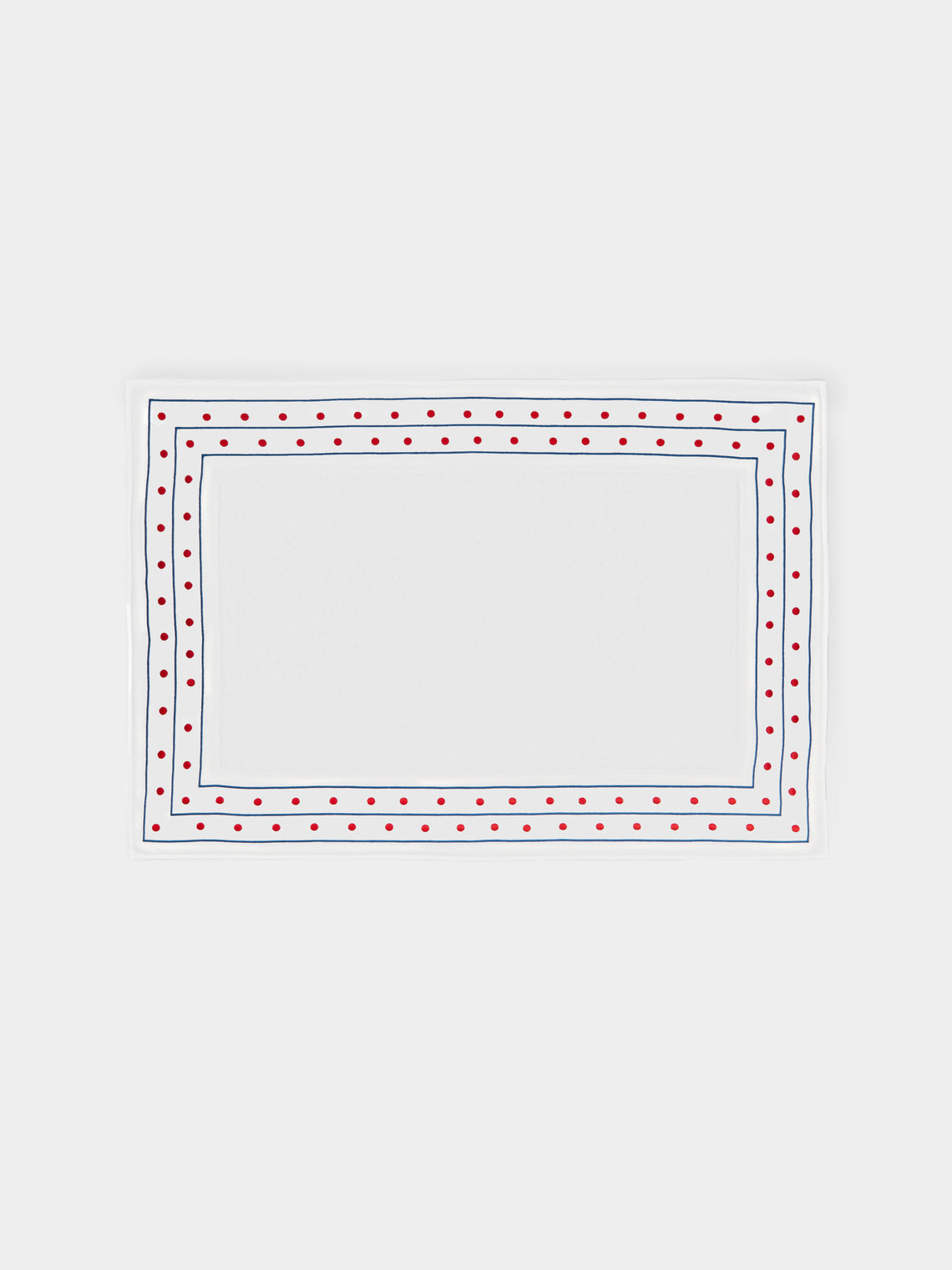 Loretta Caponi - Stripes & Dots Hand-Embroidered Cotton Bath Mat - White - ABASK - 