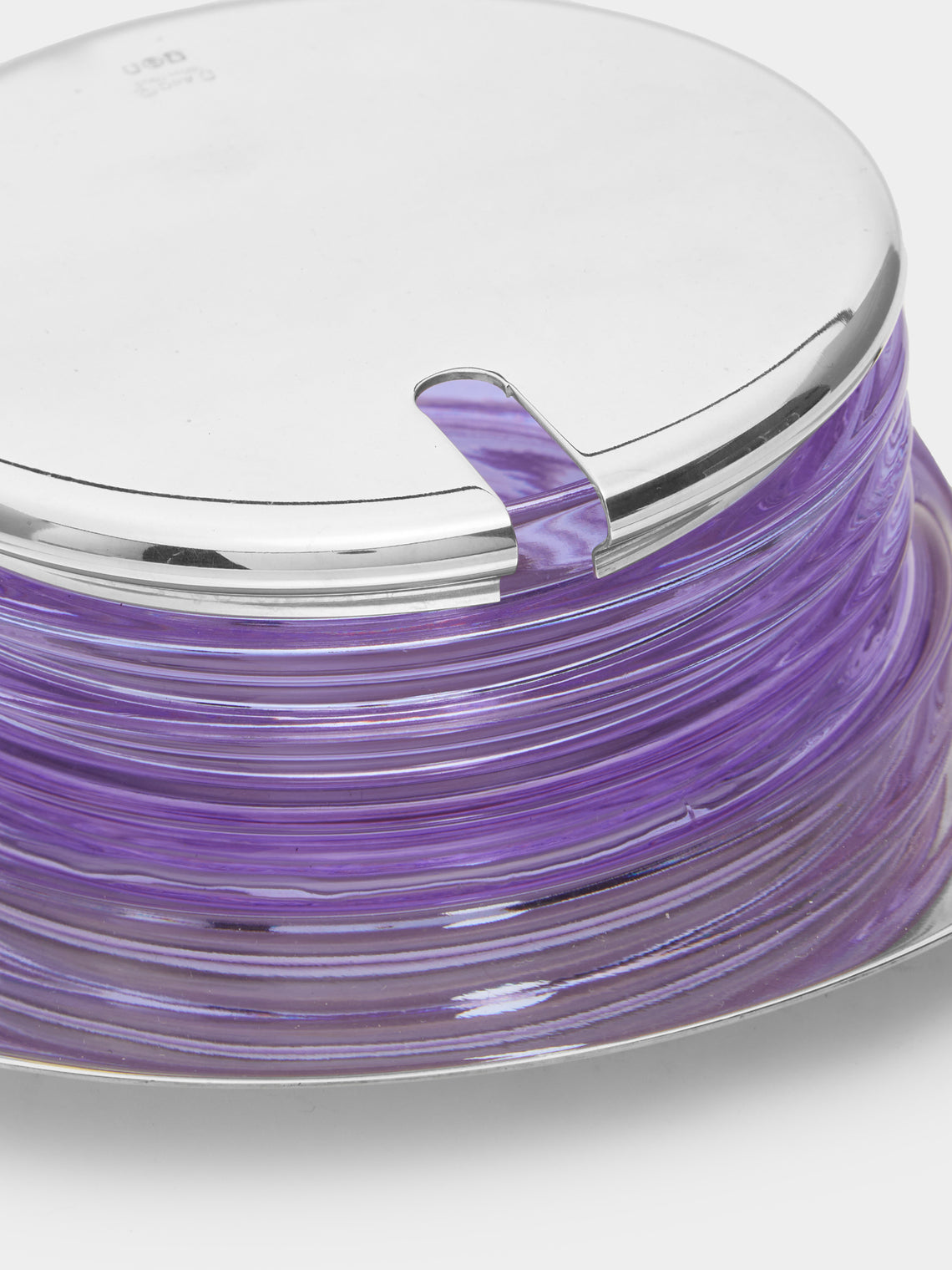 Antique and Vintage - 1960s Alexandrite Silver-Plated Glass Cheese Dish -  - ABASK