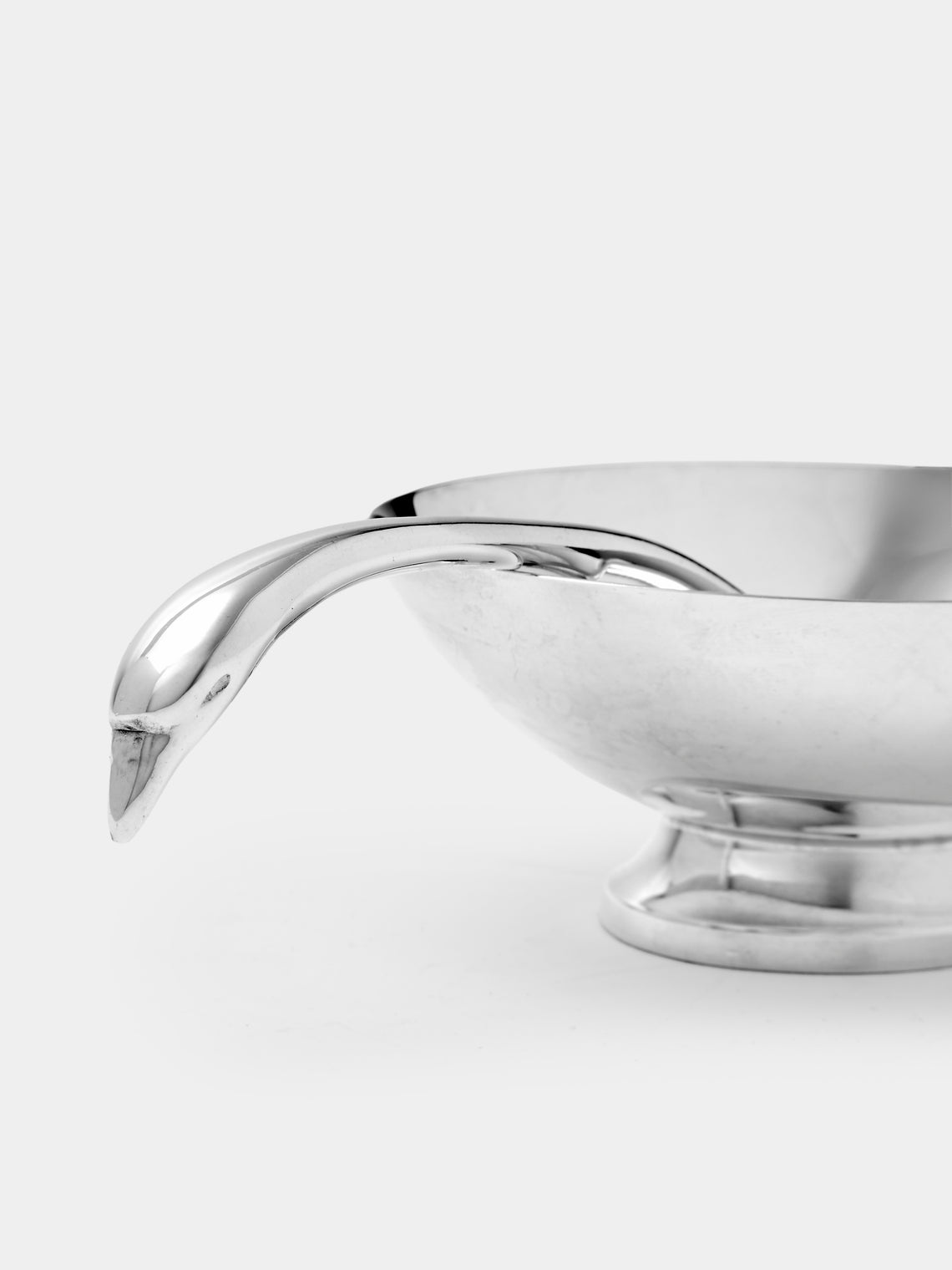 Antique and Vintage - 1980s Christofle Silver-Plated Swan Saucier - Silver - ABASK