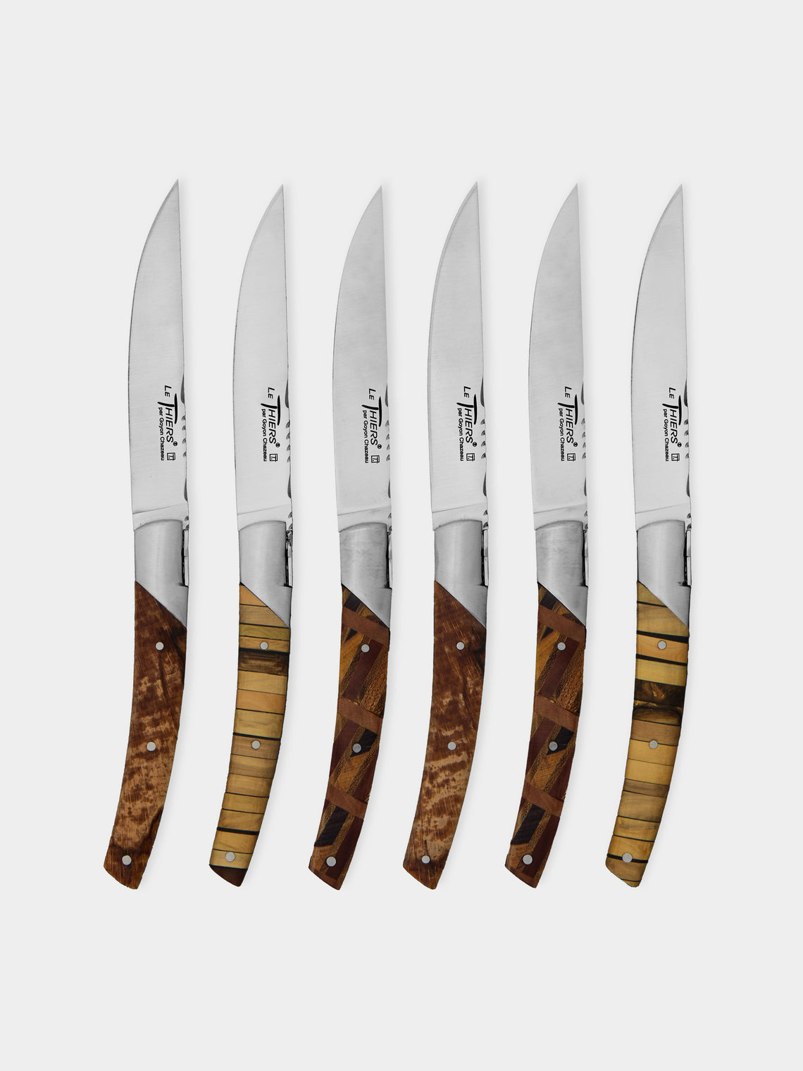 Goyon-Chazeau - Le Thiers Prestige Marquetry Wood Steak Knives (Set of 6) -  - ABASK - 