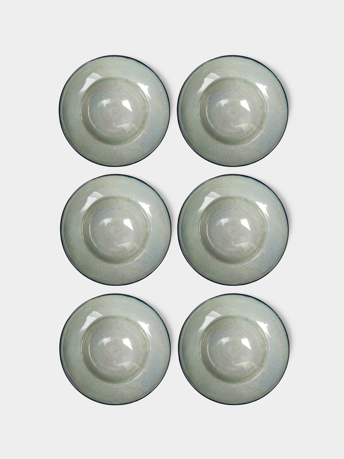 Mervyn Gers Ceramics - Hand-Glazed Ceramic Large Deep Bowls (Set of 6) -  - ABASK