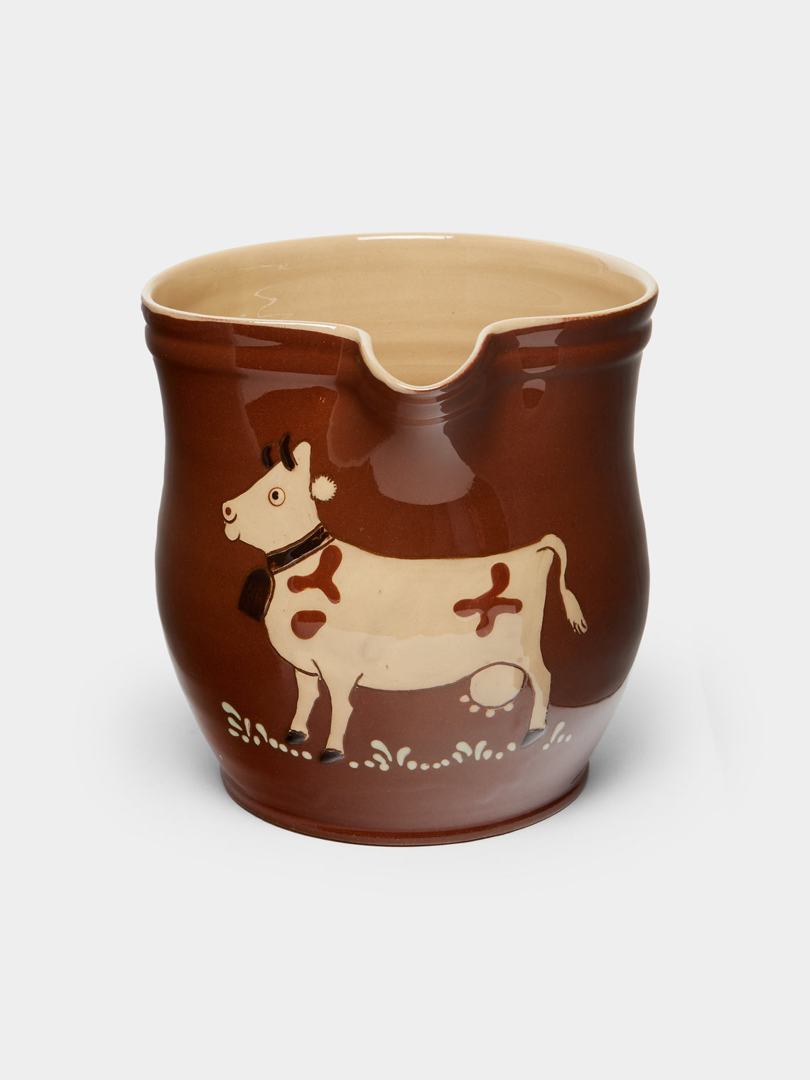 Poterie d’Évires - Cows Hand-Painted Ceramic Rounded Jug -  - ABASK