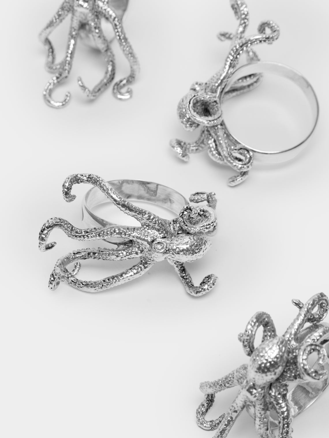 Objet Luxe - Silver-Plated Napkin Rings (Set of 4) -  - ABASK