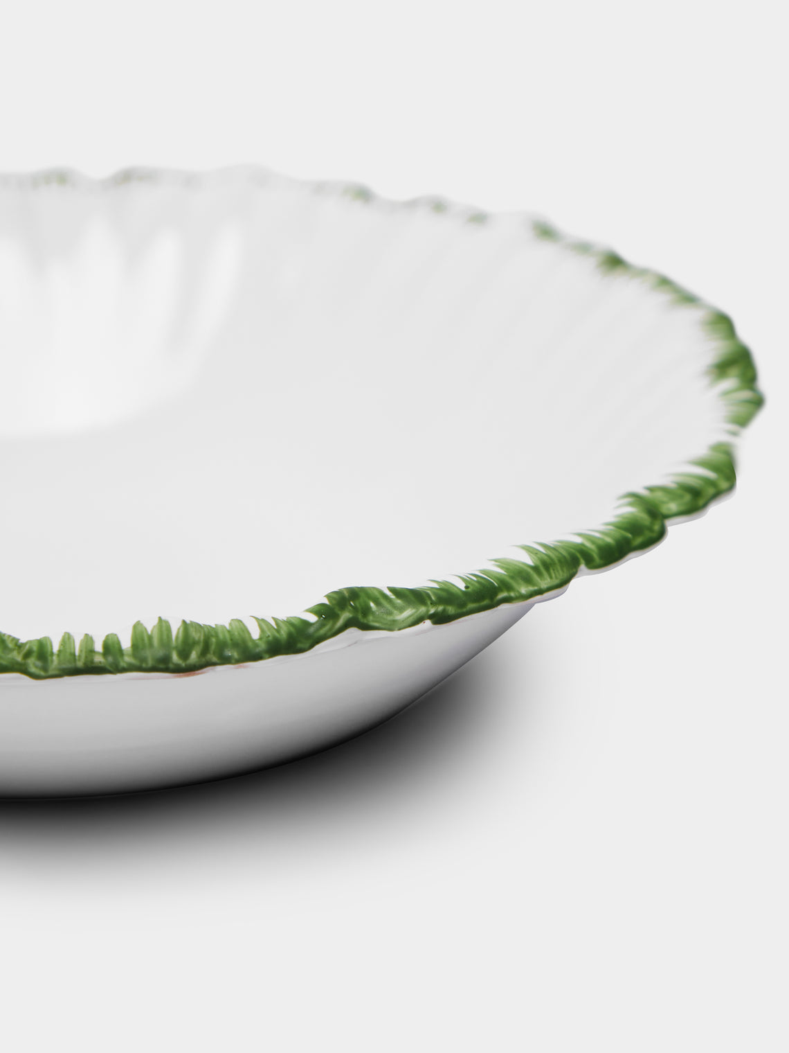 Atelier Soleil - Combed Edge Hand-Painted Ceramic Bowls (Set of 4) -  - ABASK