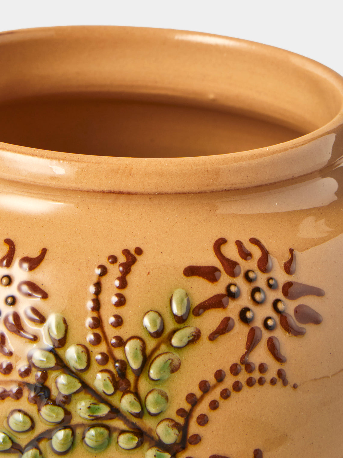 Poterie d’Évires - Flowers Hand-Painted Ceramic Vase (6.5in/17cm) - Cream - ABASK