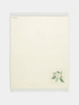 Loretta Caponi - Camellia Hand-Embroidered Wool Blanket (63in/1.6m) - Cream - ABASK - 