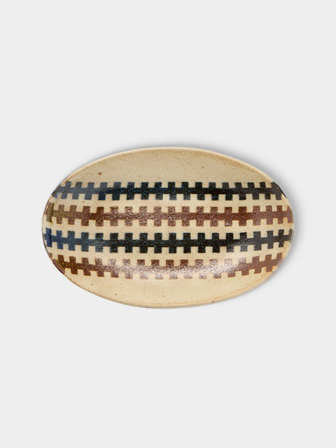 Makidani-gama - No. 1 Nerikomi Ceramic Medium Oval Bowls (Set of 5) - Multiple - ABASK - 