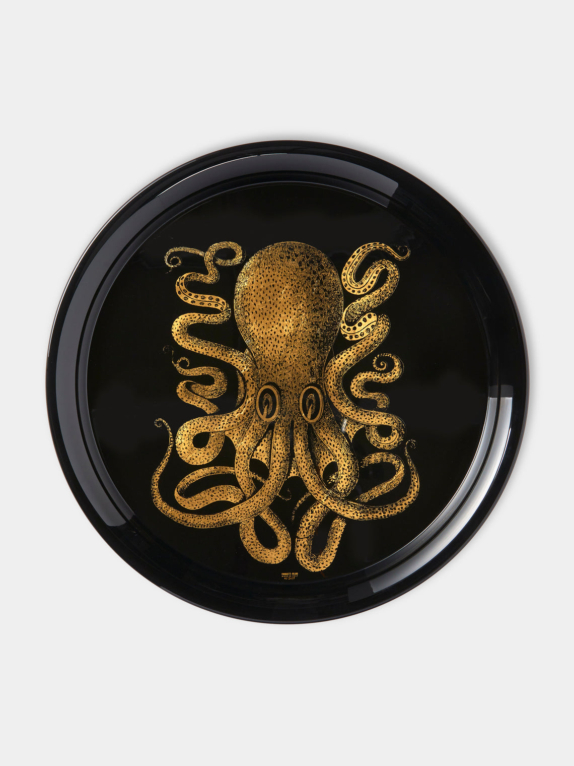 Fornasetti - Polipo Wood Round Tray - Black - ABASK - 