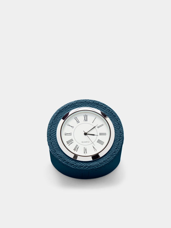 Giobagnara - Leather Desk Clock - Blue - ABASK - 