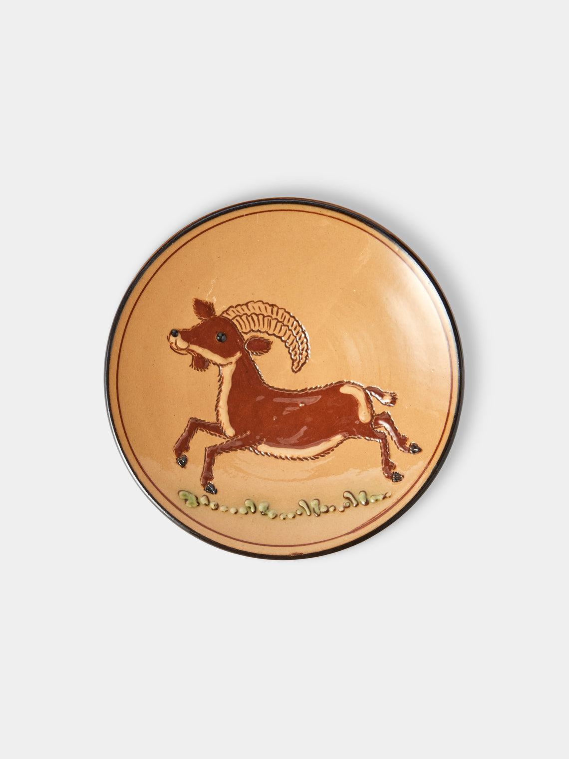 Poterie d’Évires - Animals Hand-Painted Ceramic Plates – 5.5in/14cm (Set of 4) - Cream - ABASK
