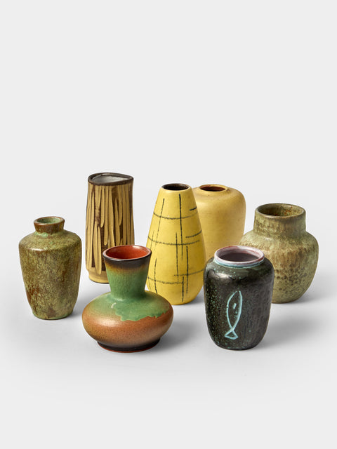 Antique and Vintage - Mid-Century Ceramic Bud Vases (Set of 7) - Multiple - ABASK - 