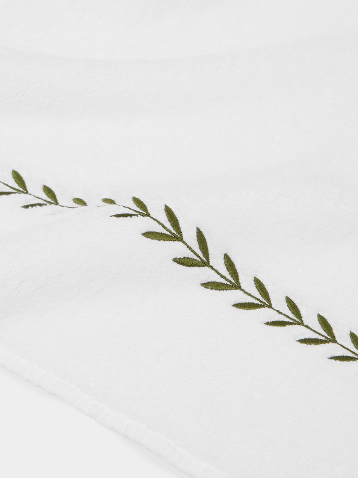 Heirlooms - Laurel Leaf Embroidered Egyptian Cotton Hand Towel -  - ABASK