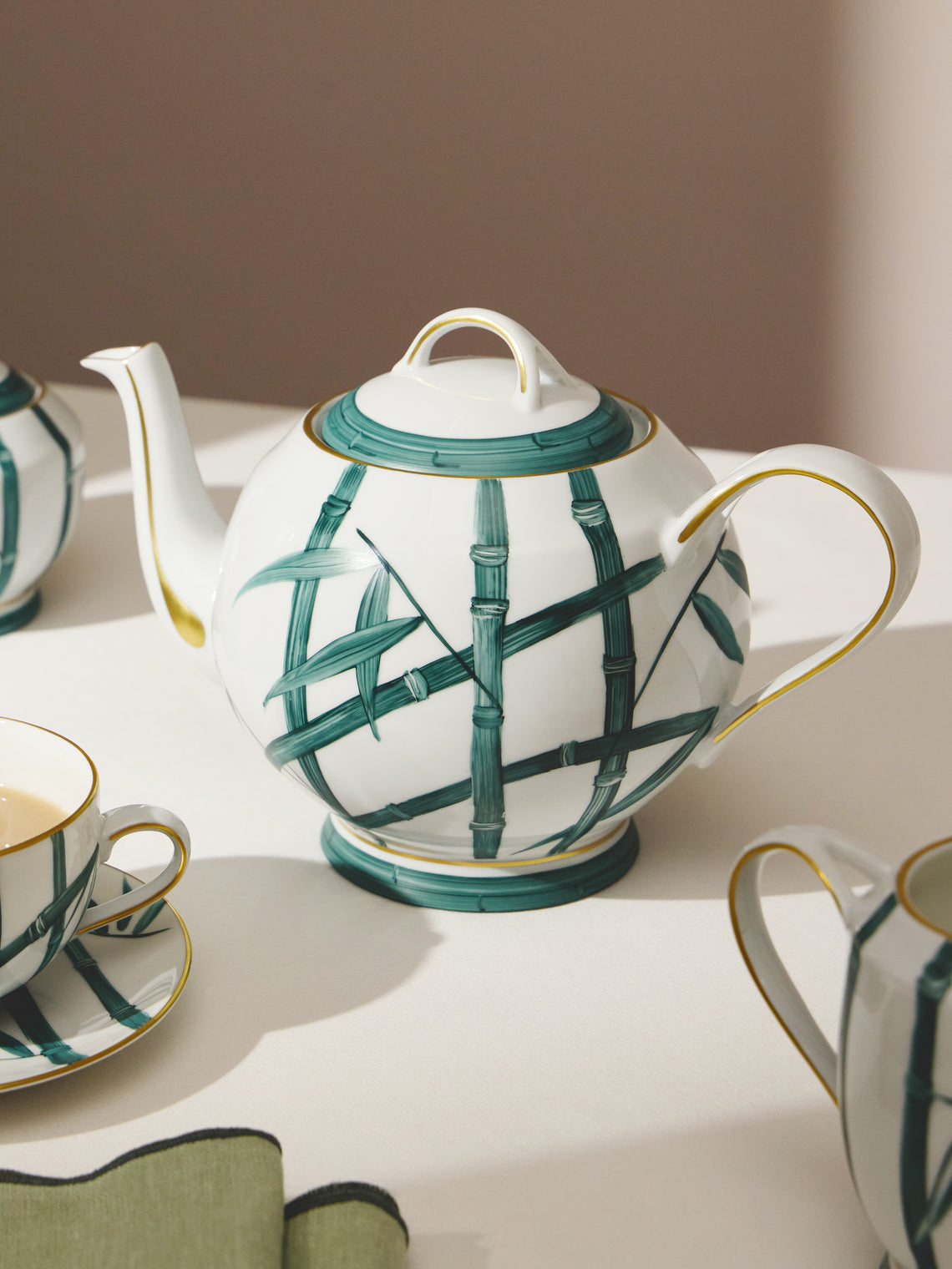 Marie Daage - Jardin d'Arashiyama Hand-Painted Porcelain Teapot - White - ABASK