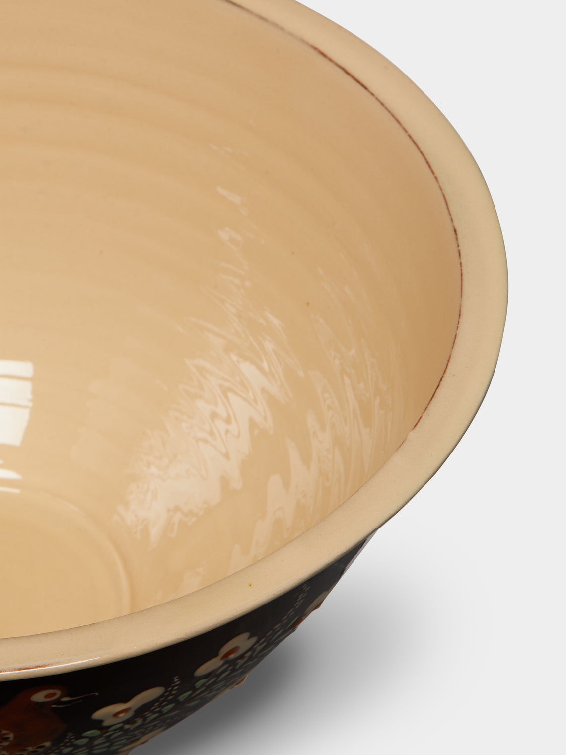 Poterie d’Évires - Birds Hand-Painted Ceramic Large Salad Bowl -  - ABASK