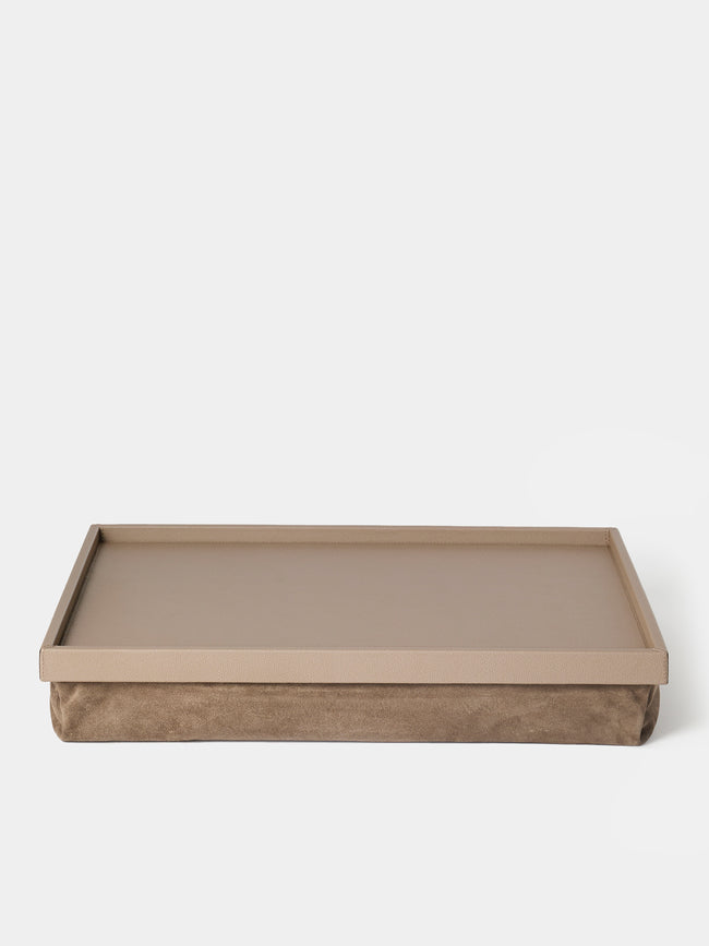 Giobagnara - Teddy Leather Bed Tray (21in/53cm) - Gray - ABASK - 