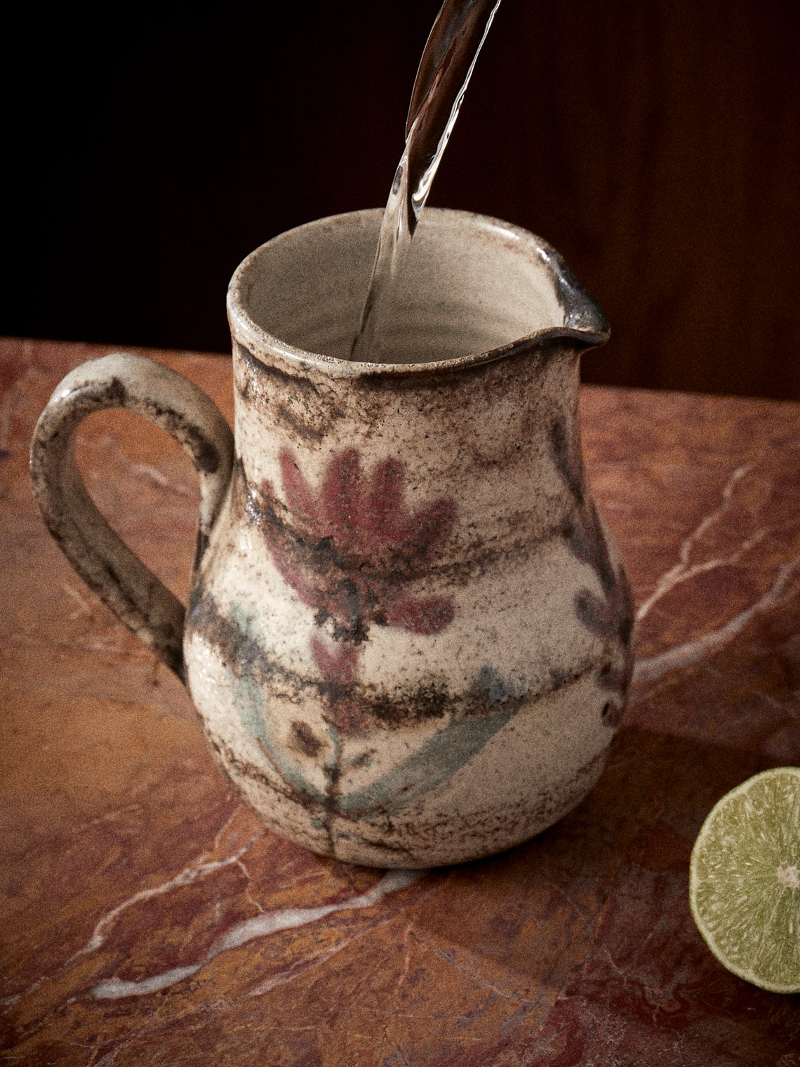 Antique and Vintage - Mid-Century Ceramic Pitcher - Natural - ABASK