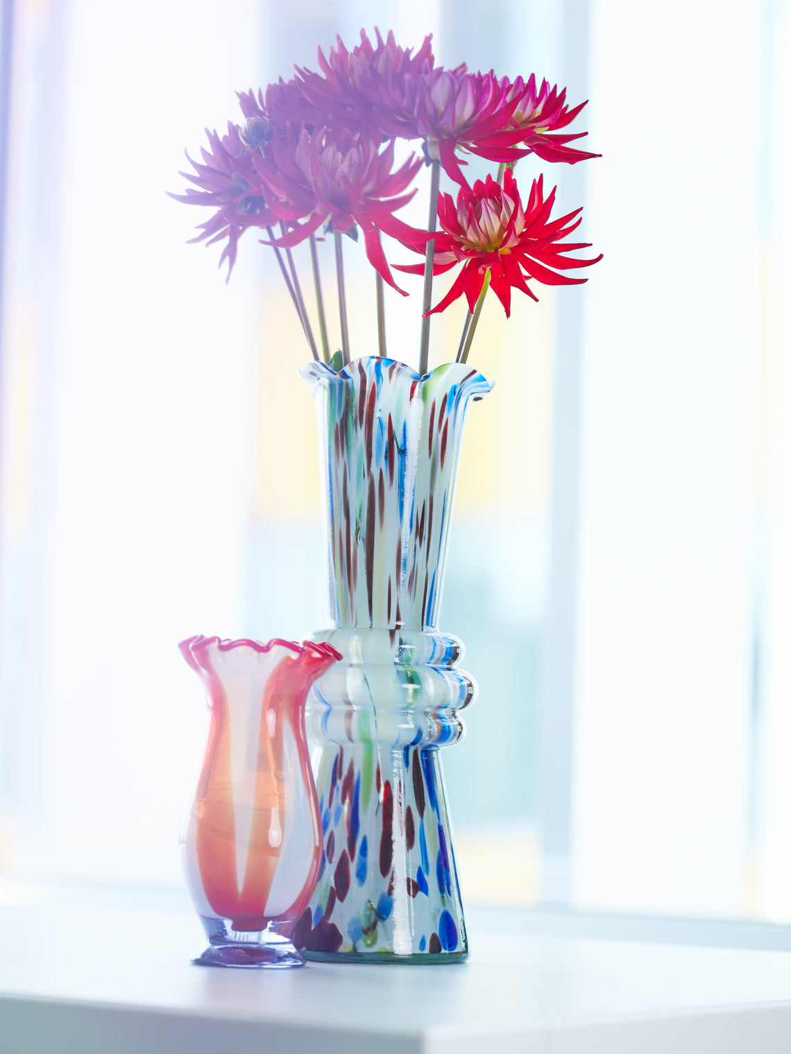 Antique and Vintage - Mid-Century Rippled Glass Vase -  - ABASK
