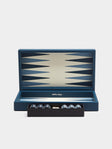 Geoffrey Parker - Leather Travel Backgammon Set - Blue - ABASK - 