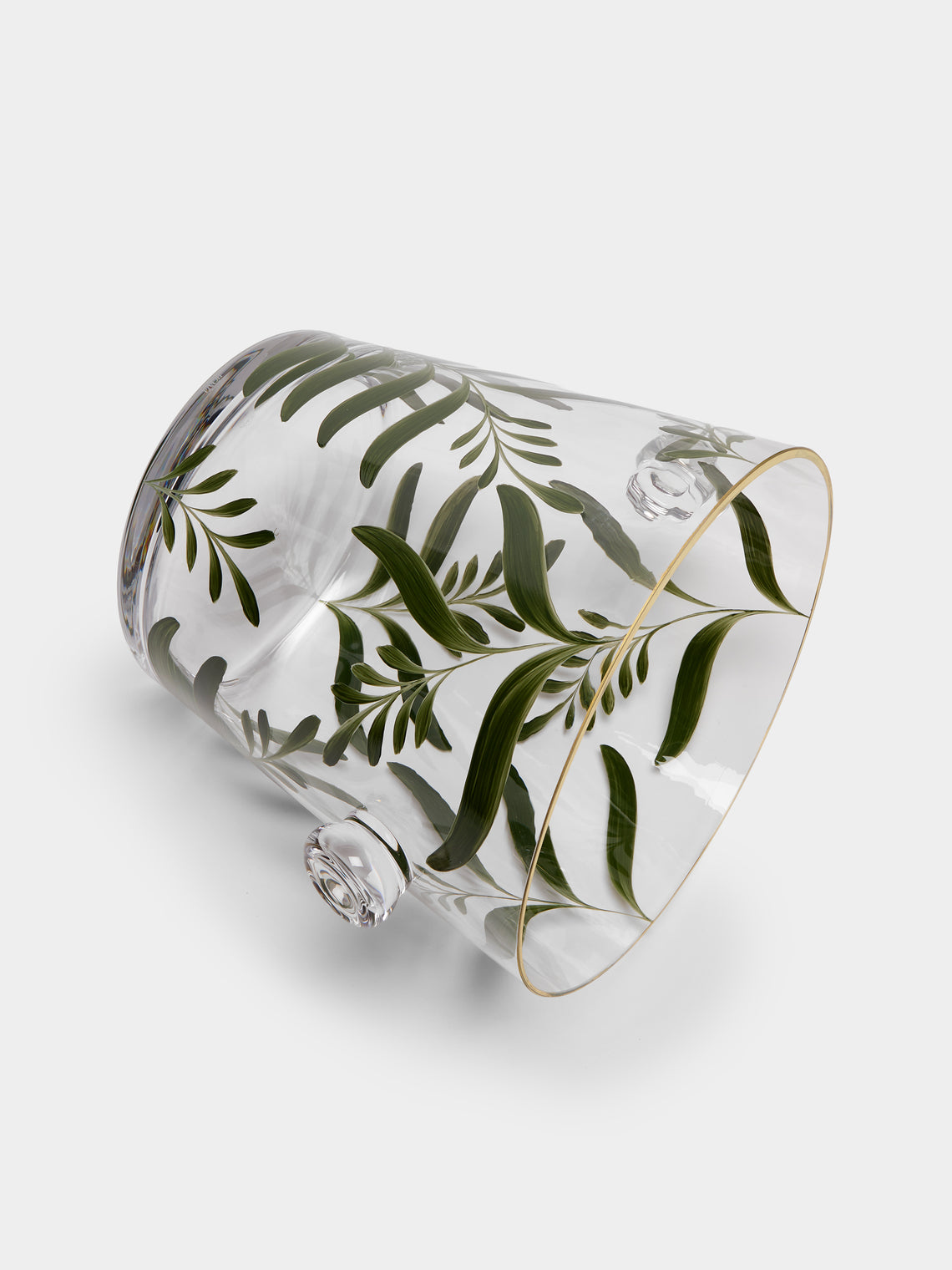 Los Vasos de Agua Clara - Saanen Hand-Painted Crystal Champagne Cooler - Green - ABASK